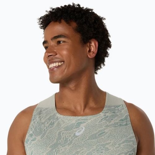 Vyriškas bėgimo tank topas ASICS Fujitrail Singlet white sage/rainy lake