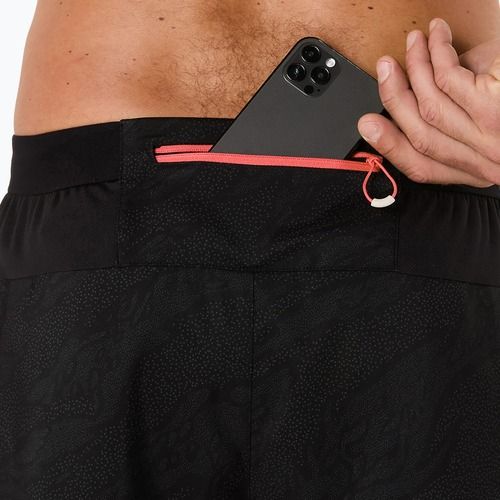 Vyriški bėgimo šortai ASICS Fujitrail All Over Print 5IN performance black