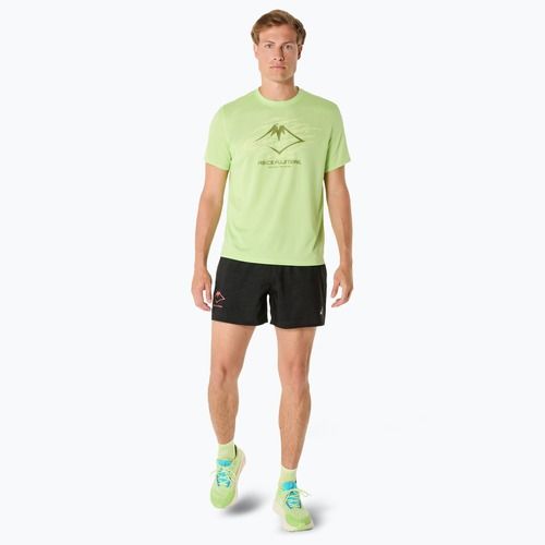 Vyriški bėgimo marškinėliai ASICS Fujitrail Logo lime green/huddle yellow/cactus