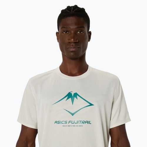 Vyriški bėgimo marškinėliai ASICS Fujitrail Logo birch/white sage/rainy lake