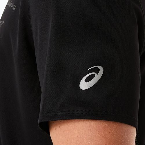 Vyriški bėgimo marškinėliai ASICS Fujitrail Logo performance black/carbon/coral reef