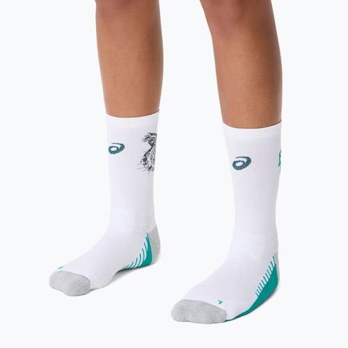 Kojinės ASICS Performance Run Crew brilliant white/wave teal
