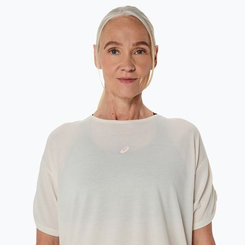 Moteriški begimo marškinėliai ASICS Nagino Run Adjustable Top birch heather