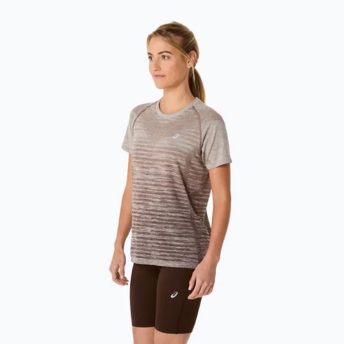 Moteriški bėgimo marškinėliai ASICS Seamless taupe grey/coffee