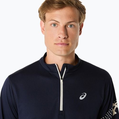 Vyriški bėgimo marškinėliai ilgomis rankovėmis ASICS Icon LS 1/2 Zip midnight