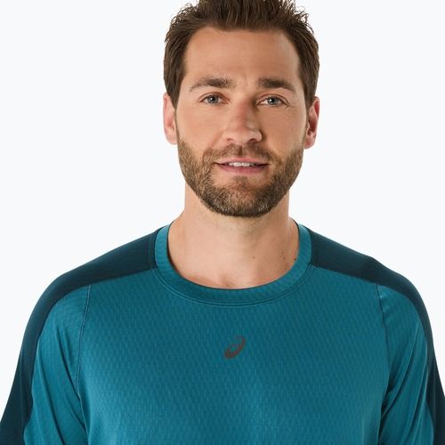 Vyriški bėgimo marškinėliai ASICS Fujitrail Elite Top atlantis blue/saxon green