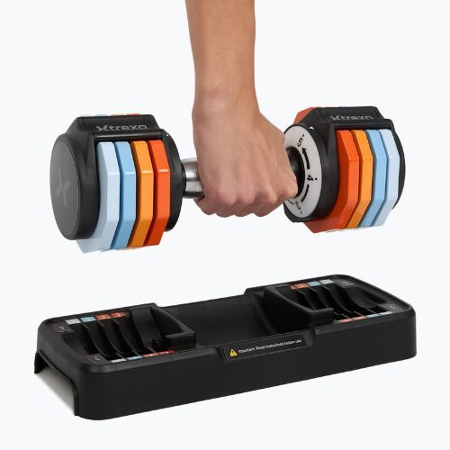 Reguliuojamų hantelių rinkinys XTREXO 2 x 5 kg multicolor
