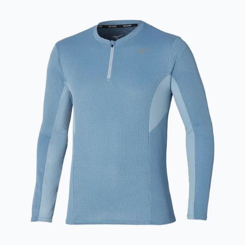 Vyriški bėgimo marškinėliai ilgomis rankovėmis Mizuno Dryaeroflow Half Zip parisian blue