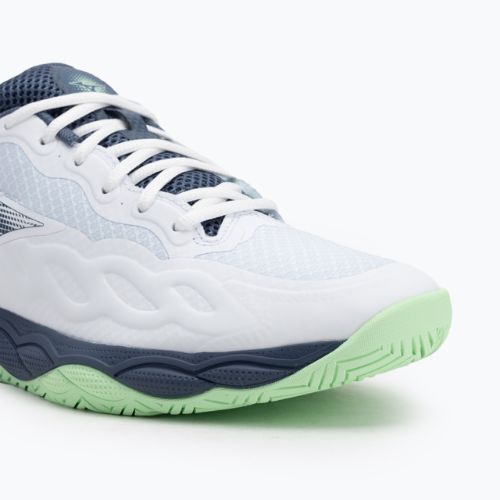Vyriški teniso batai Mizuno Wave Enforce Court AC white/ vintage indigo/ neo mint