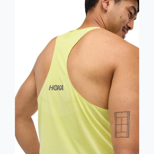 Vyriški bėgimo marškinėliai HOKA Race Singlet hoka citrus