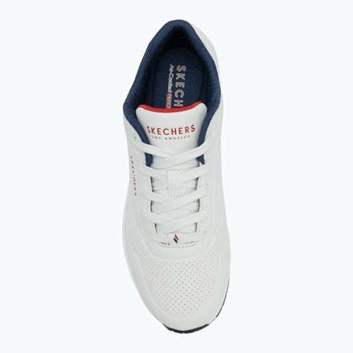 Moteriški batai SKECHERS Uno Stand On Air white durabuck/navy/red trim/mesh