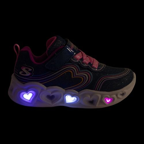 Vaikiški batai SKECHERS Heart Lights Retro Hearts navy leather/multi trim