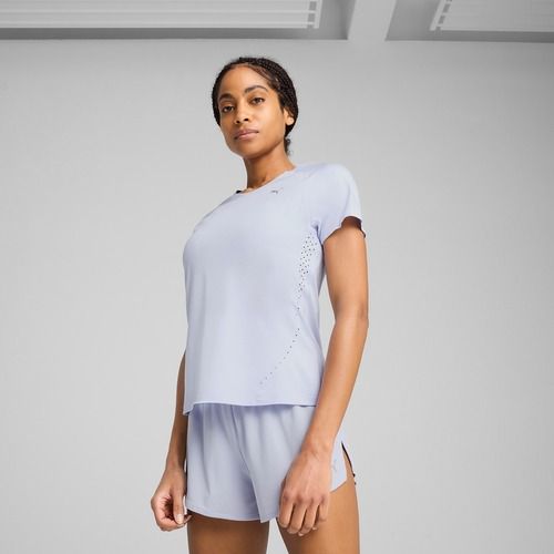 Moteriški bėgimo marškinėliai PUMA Run Cloudspun Tee cool neather/heather