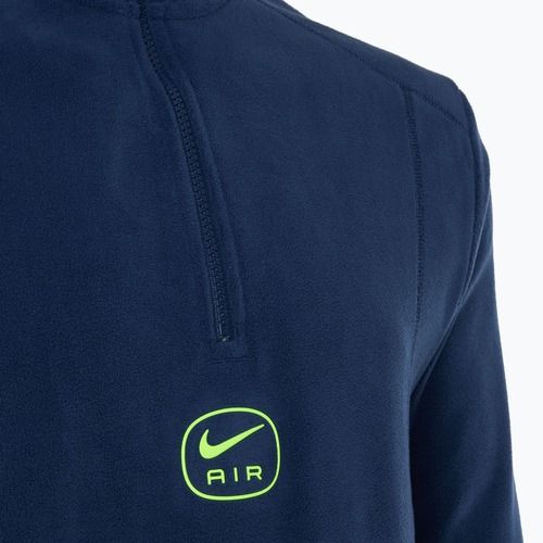 Vyriška Nike Swoosh Air Polar Fleece pusvilnonė viršutinė dalis su užtrauktuku midnight navy/ volt