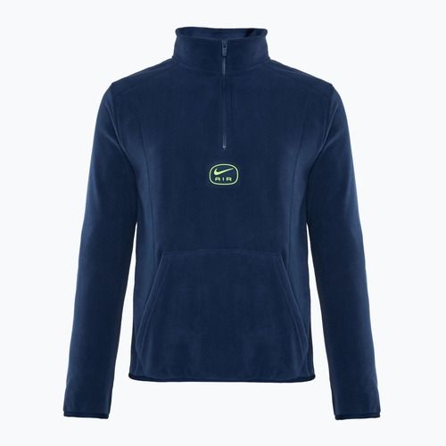 Vyriška Nike Swoosh Air Polar Fleece pusvilnonė viršutinė dalis su užtrauktuku midnight navy/ volt