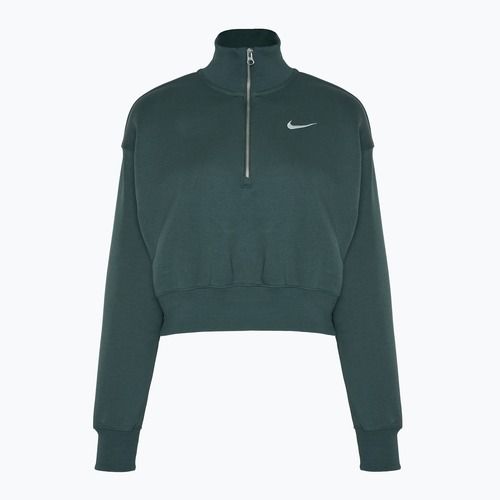 Moterų Nike Sportswear Phoenix Fleece 1/2 Zip Cropped vintage green/ sail džemperis