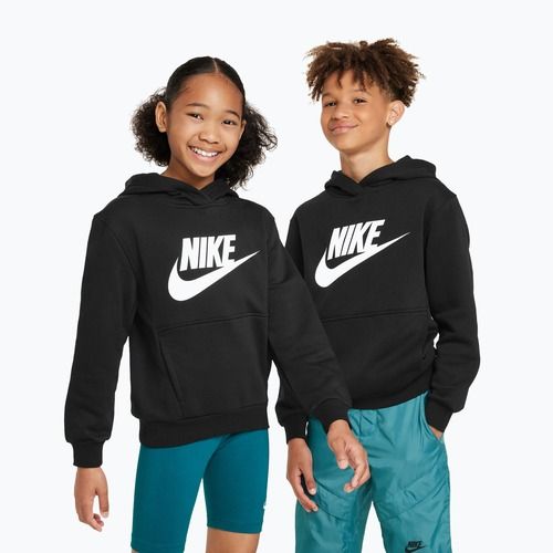 Vaikiška Nike Club Fleece striukė su gobtuvu juoda/balta