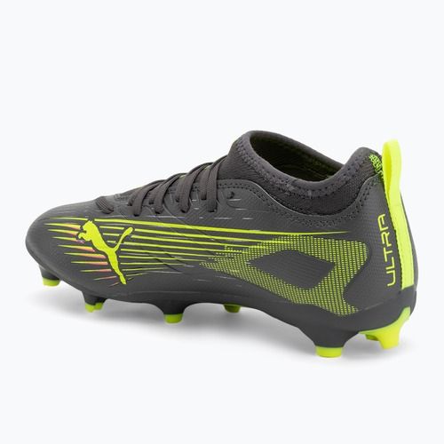 Vaikiški futbolo batai PUMA Ultra 5 Match FG/AG Jr matte aged silver/yellow alert/puma aged silver