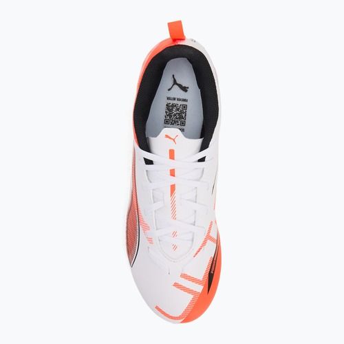 Vaikiški futbolo batai PUMA Ultra 5 Play FG/AG Jr puma white/puma black/glowing red