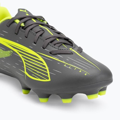 Vaikiški futbolo batai PUMA Ultra 5 Play FG/AG Jr matte aged silver/yellow alert/puma aged silver
