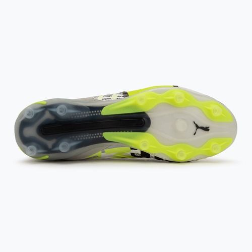 Vyriški futbolo batai PUMA King Ultimate Forever FG/AG feather gray/electric lime/puma white/flat light gray