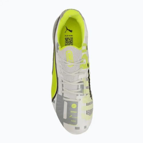 Vyriški futbolo batai PUMA King Ultimate Forever FG/AG feather gray/electric lime/puma white/flat light gray