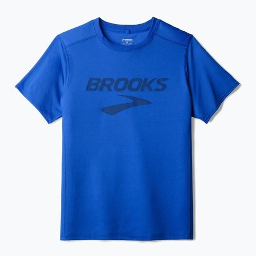 Vyriški bėgimo marškinėliai Brooks Distance 3.0 neo blue/brooks logo