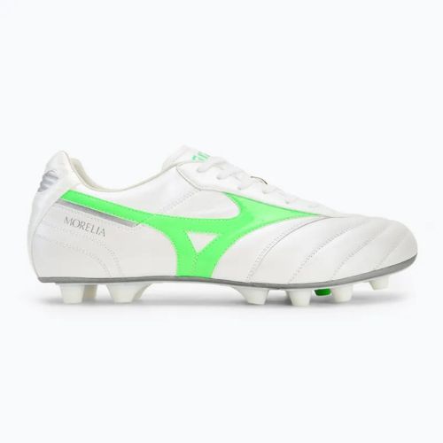 Vyriški futbolo bateliai Mizuno Morelia II Elite Md white/neon green/galaxy silver