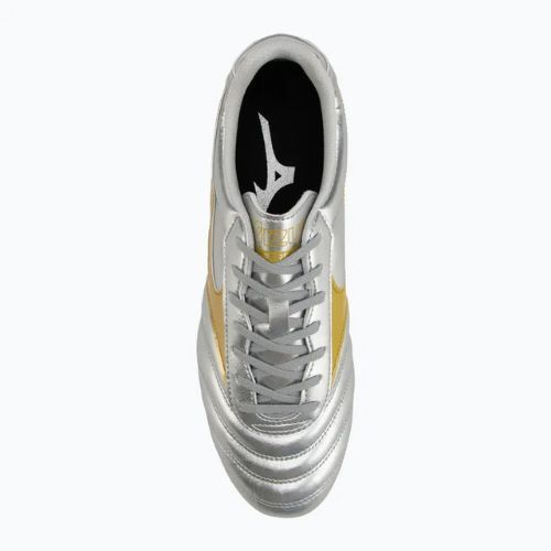 Vyriški futbolo batai Mizuno Morelia II Club Md galaxy silver/gold/gold
