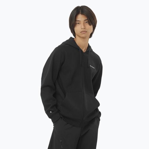 Vyriškas džemperis Salomon Logo Full Zip Hoodie deep black