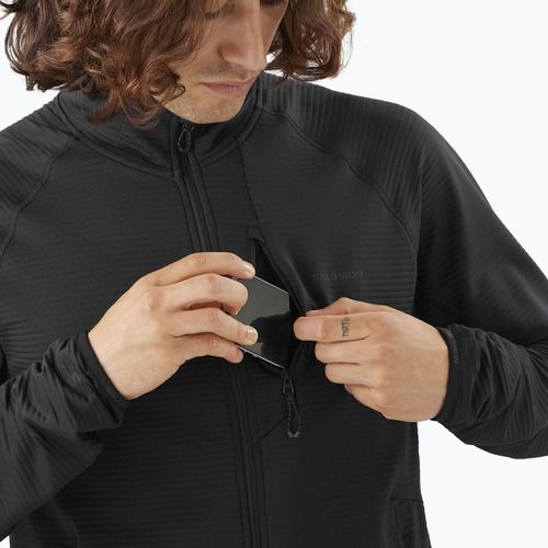 Vyriškas žygio džemperis Salomon Lightwarm Full Zip deep black