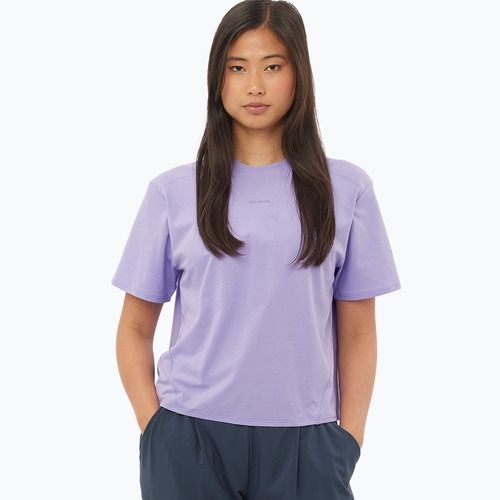 Moteriški marškinėliai Salomon Trackline Tee SS violet tulip