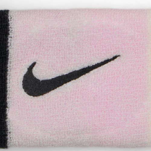 Riešų juostos Nike Swoosh Doublewide Wristbands 2 vnt. pink foam/coconut milk/black