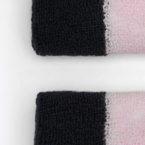 Riešų juostos Nike Swoosh Doublewide Wristbands 2 vnt. pink foam/coconut milk/black