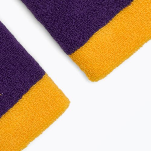 Riešų juostos Nike Swoosh Doublewide Wristbands 2 vnt. university gold/court purple/university gold