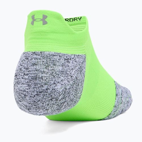 Under Armour Dry Run Cushion No Show Tab hyper green/hiper green/reflective kojinės
