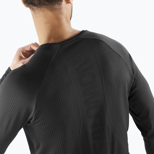 Vyriški bėgimo marškinėliai ilgomis rankovėmis Salomon Sense Aero Seamless Tee deep black