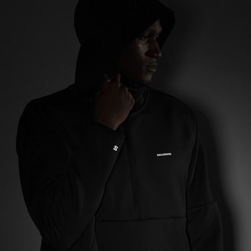 Vyriškas džemperis Salomon SHAKEout Half Zip Hooded deep black