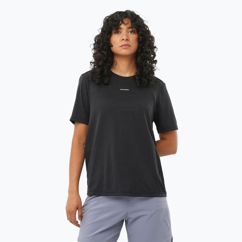 Moteriški bėgimo marškinėliai Salomon SHAKEout Core deep black
