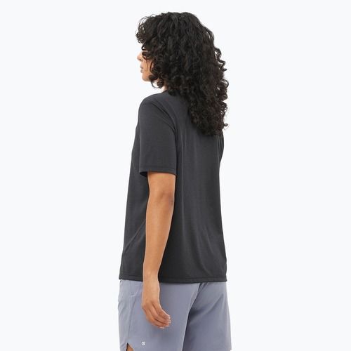 Moteriški bėgimo marškinėliai Salomon SHAKEout Core deep black