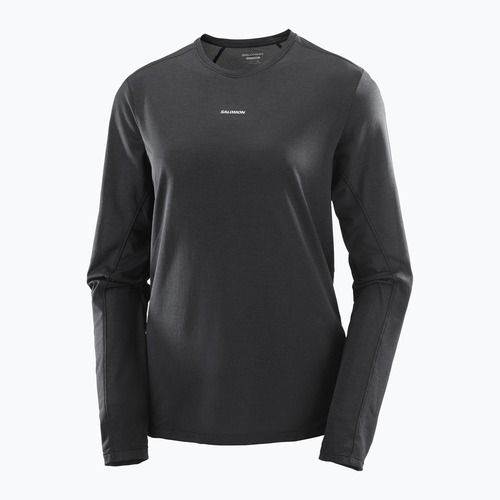 Moteriški bėgimo marškinėliai ilgomis rankovėmis Salomon SHAKEout Core deep black