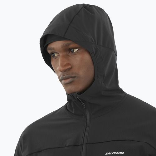 Vyriškas bėgimo džemperis Salomon Sense Aero Hybrid Half Zip Hooded deep black