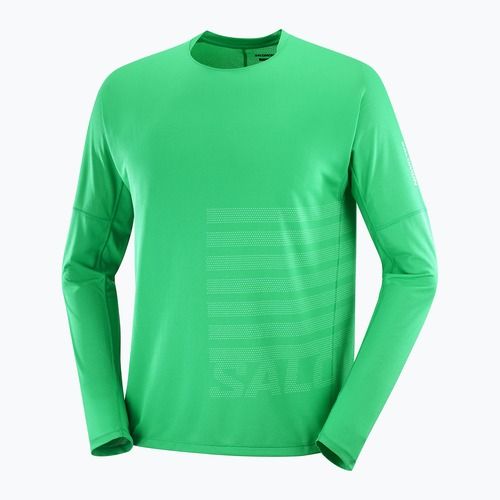 Vyriški bėgimo marškinėliai ilgomis rankovėmis Salomon Sense Aero Tee GFX parakeet/spearmint