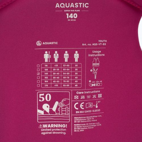 Vaikiška apsauginė liemenė AQUASTIC Youth 50N rožinė