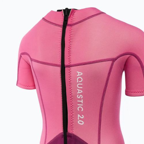 Vaikiškas plaukimo hidrokostiumas AQUASTIC Wavey Jrg 2 mm rožinis