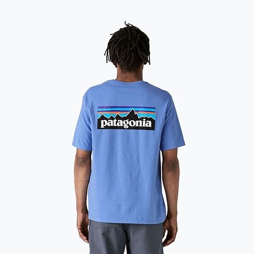 Vyriški marškinėliai Patagonia P-6 Logo Responsibili-Tee abundant blue