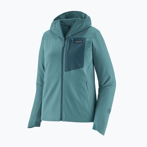 Moteriška softshell striukė Patagonia R1 CrossStrata Hoody wetland blue