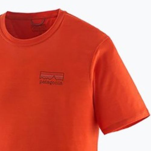 Vyriški marškinėliai Patagonia Cap Cool Merino Blend Graphic Shirt fitz roy strata/pollinator orange