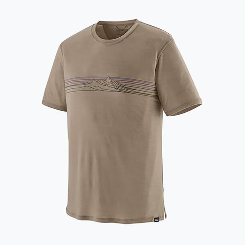 Vyriški marškinėliai Patagonia Cap Cool Merino Blend Graphic Shirt strata stripe/seabird grey
