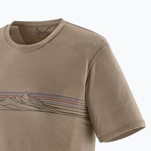 Vyriški marškinėliai Patagonia Cap Cool Merino Blend Graphic Shirt strata stripe/seabird grey